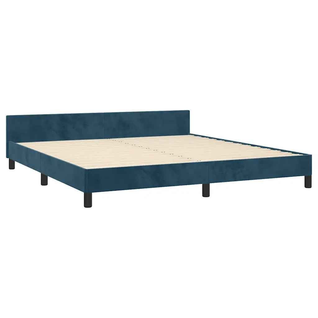 Giroletto senza Materasso-Struttura Letto Blu Scuro 160x200 cm in Velluto 816294