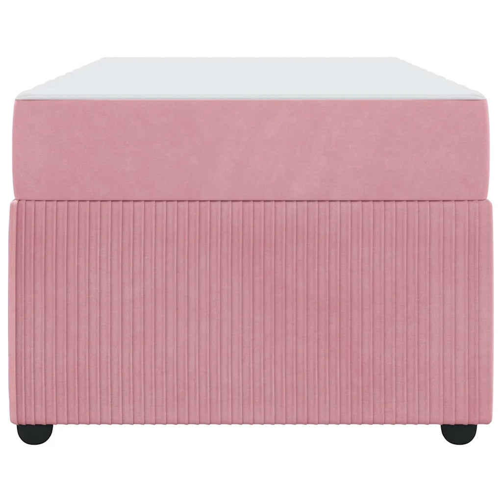 Struttura del letto con materasso Rosa 90 x 190 cm Tessuto