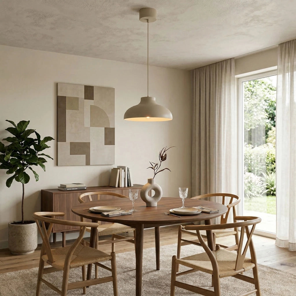 Lampada a sospensione Basca beige metallo 1xE27 Luminex