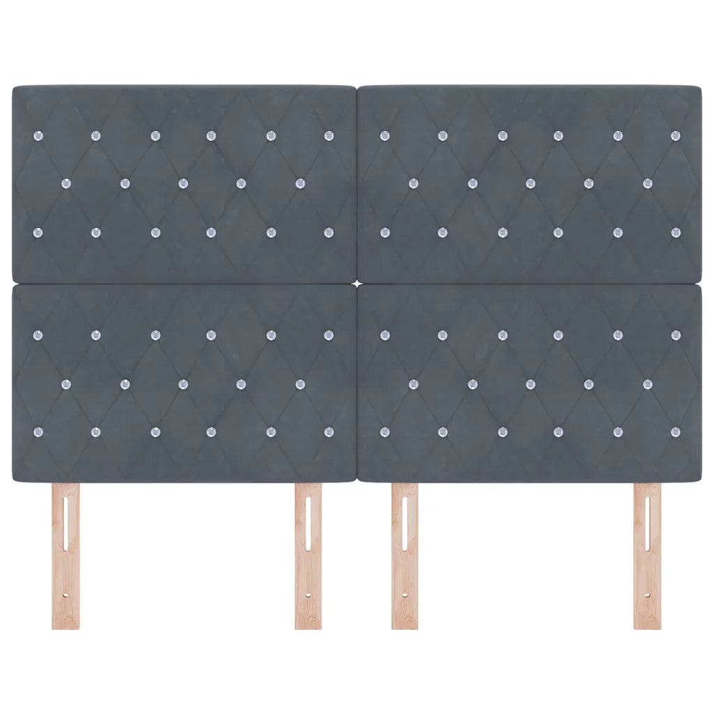 Testiera LED con strisce LED Grigio scuro 160 cm Velluto 3338367