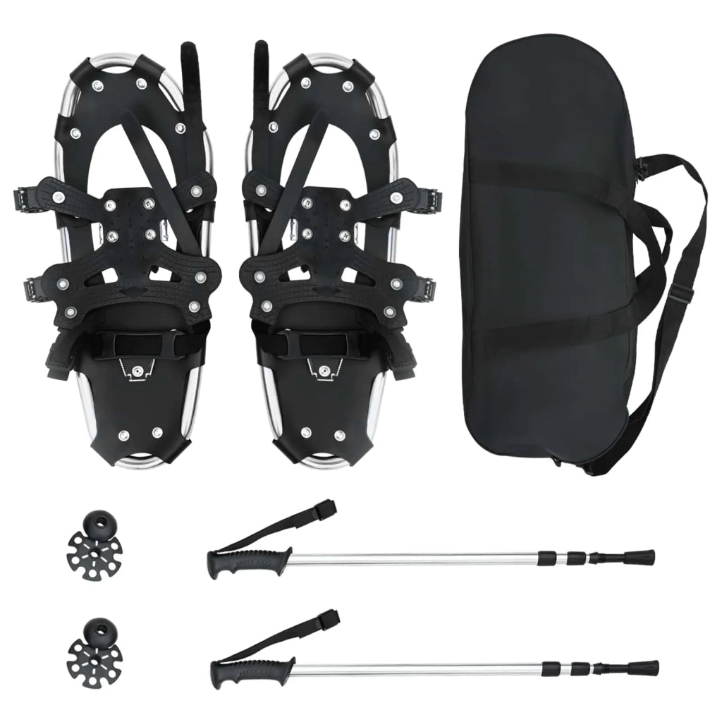 Racchette da neve 3 in 1 con bastoni da trekking Argento e Nero CFW8721120