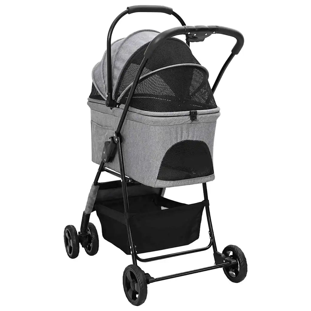 Passeggino pieghevole per animali Grigio 81 x 47 x 99 cm CFW4478181