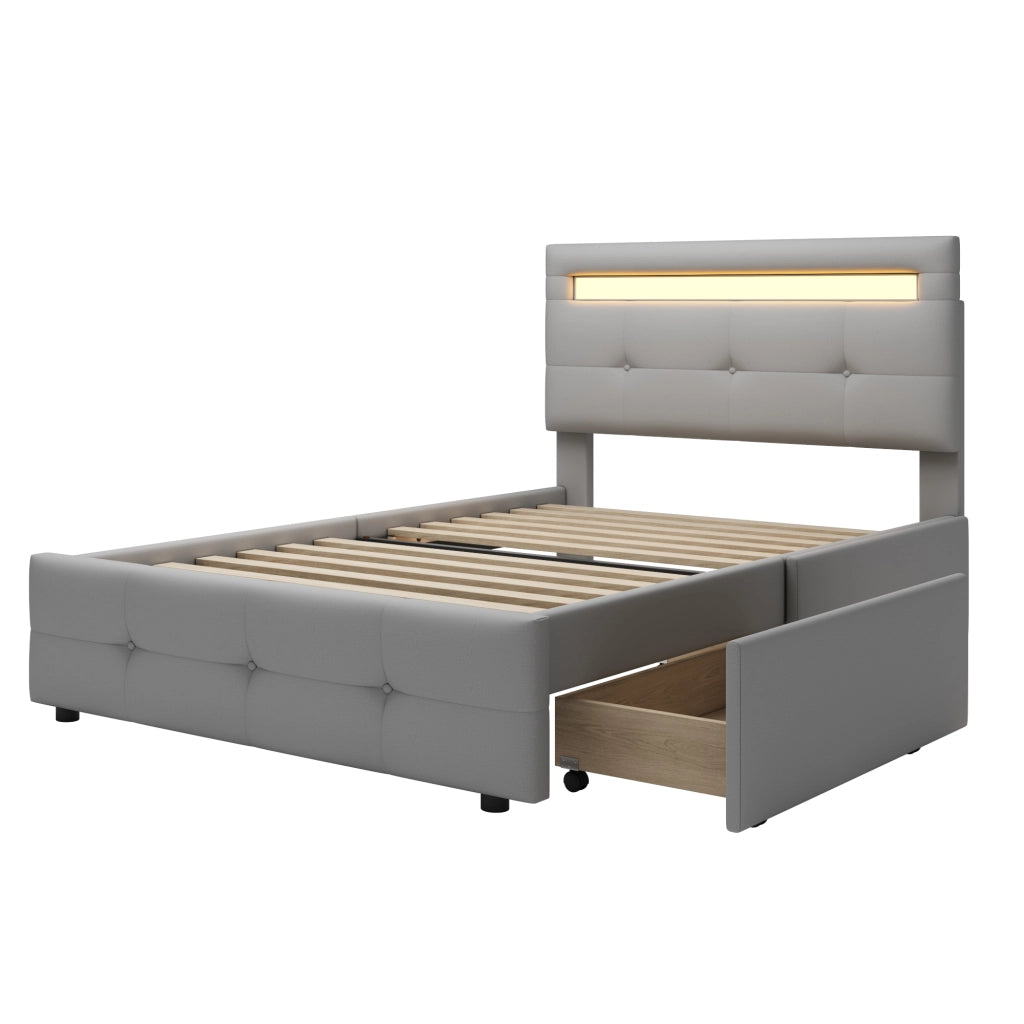 letto imbottito lino grigio 90 x 200 cm