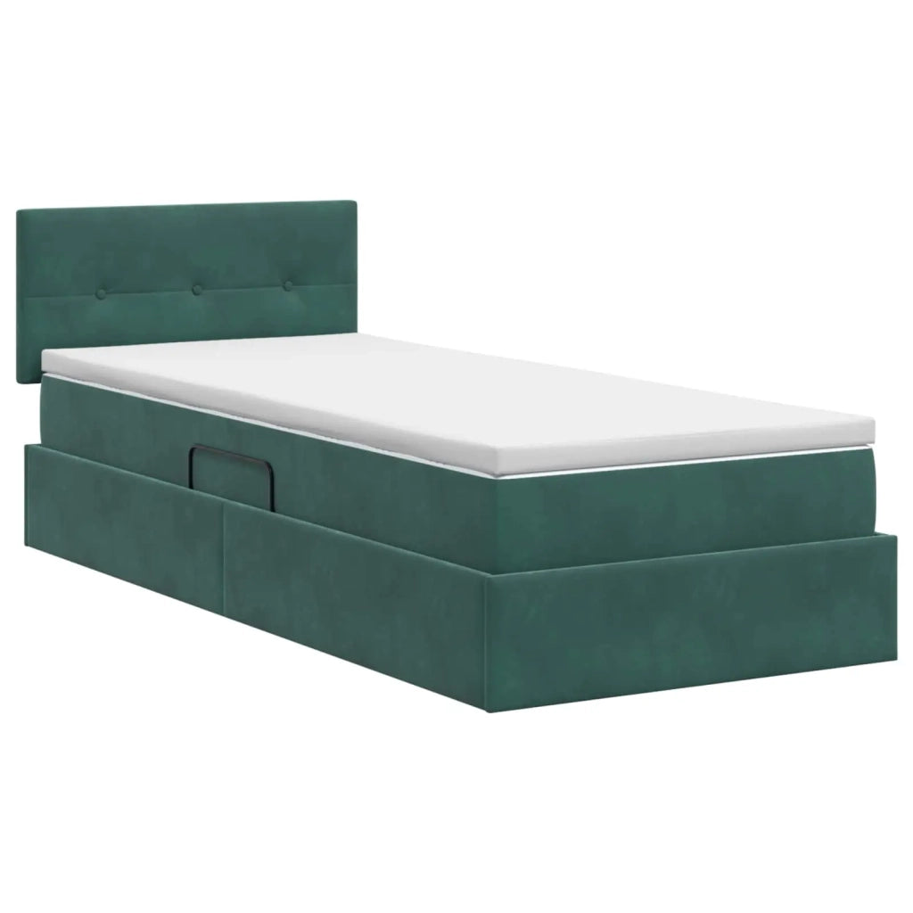 Letto con Contenitore Verde Scuro 90 x 200 cm Velluto 3458784