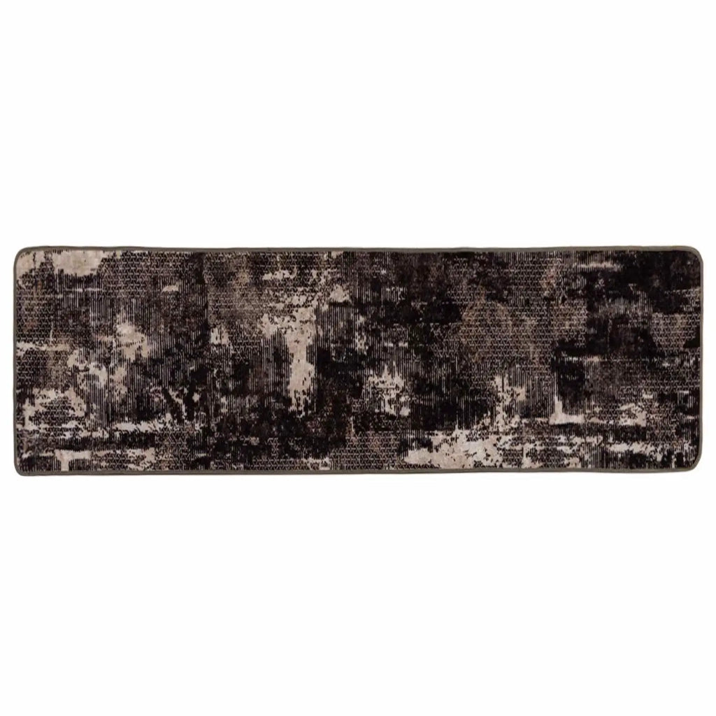 Runner in Moquette | Runner Tappeto MARSA Nero 80 x 250 cm Poliestere e PVC