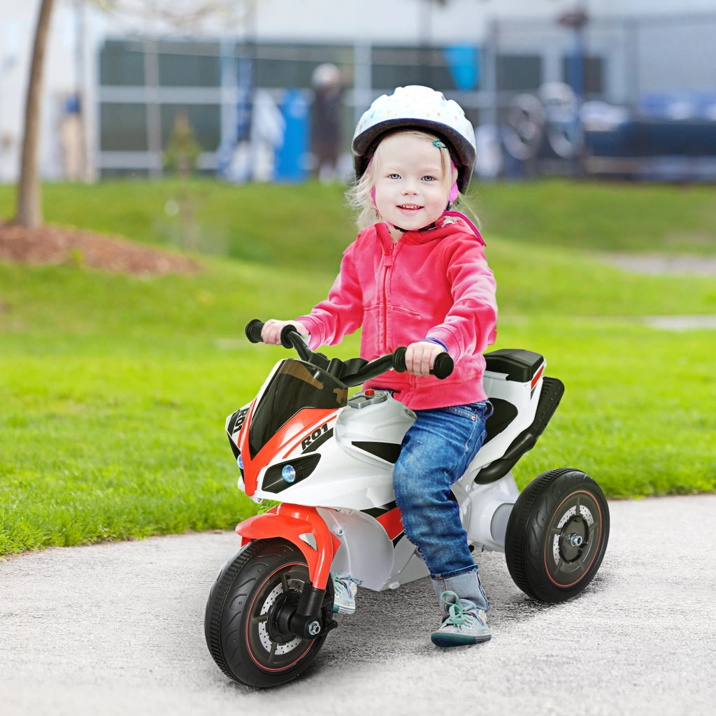 Moto Giocattolo a 3 Ruote per Bambini ¨C Minimal ¨C Bianco e Rosso