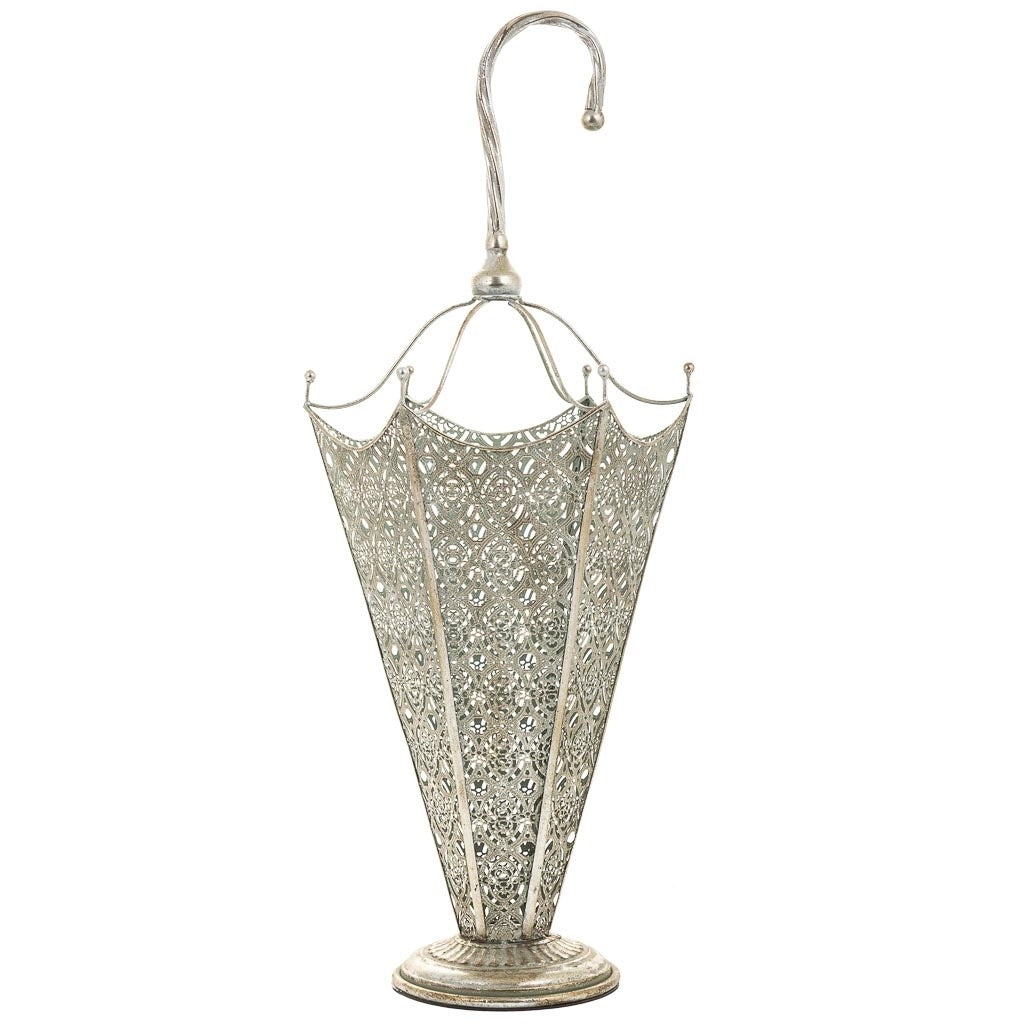 Portaombrelli in metallo argento 34x29x81h