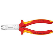 KNIPEX 13 46 165 Spelacavi Multifunzione con Tagliente Circolare e Tronchese Laterale colore Rosso Giallo
