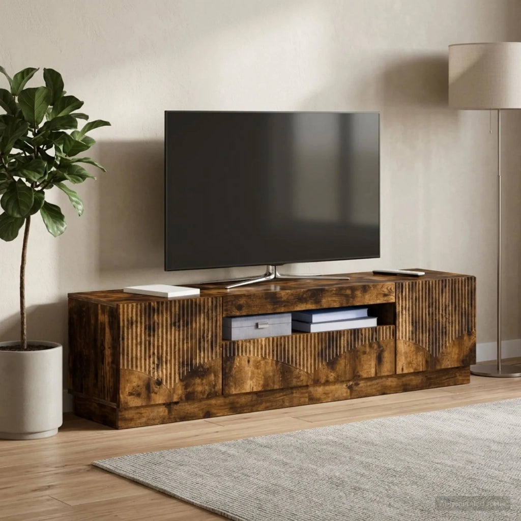Mobile TV LED Rovere Fumo Legno ingegnerizzato 897350