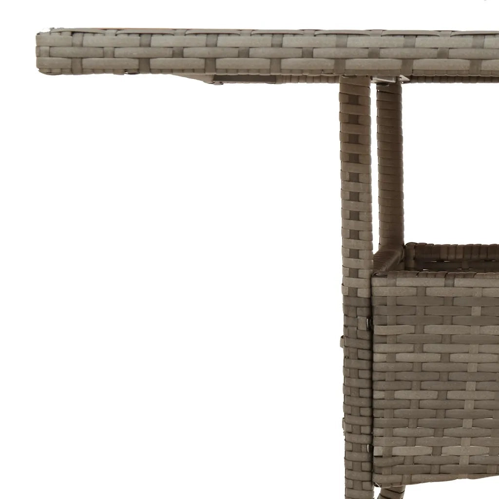 Tavolo Giardino Piano Legno Acacia Grigio 80x80x75cm Polyrattan 365520