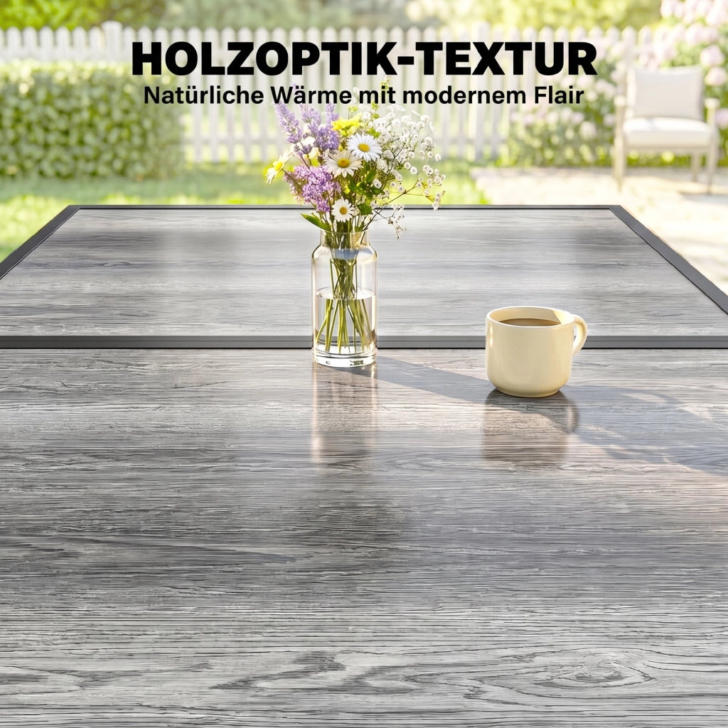 Tavolo da pranzo esterno effetto legno per 6 persone ¨C Xylo ¨C grigio 150x80x74 cm