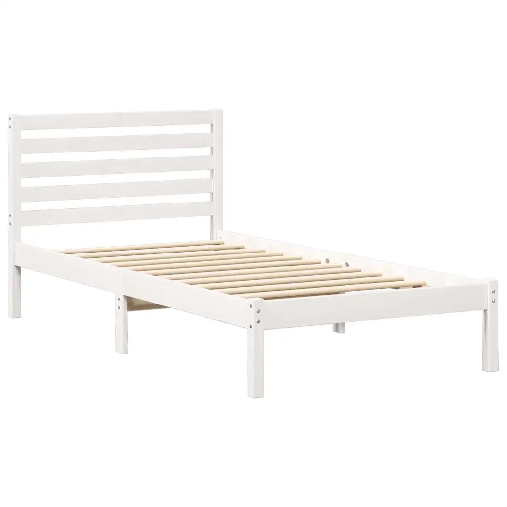 Struttura del letto Bianco 100 x 200 cm Pino massello 872267