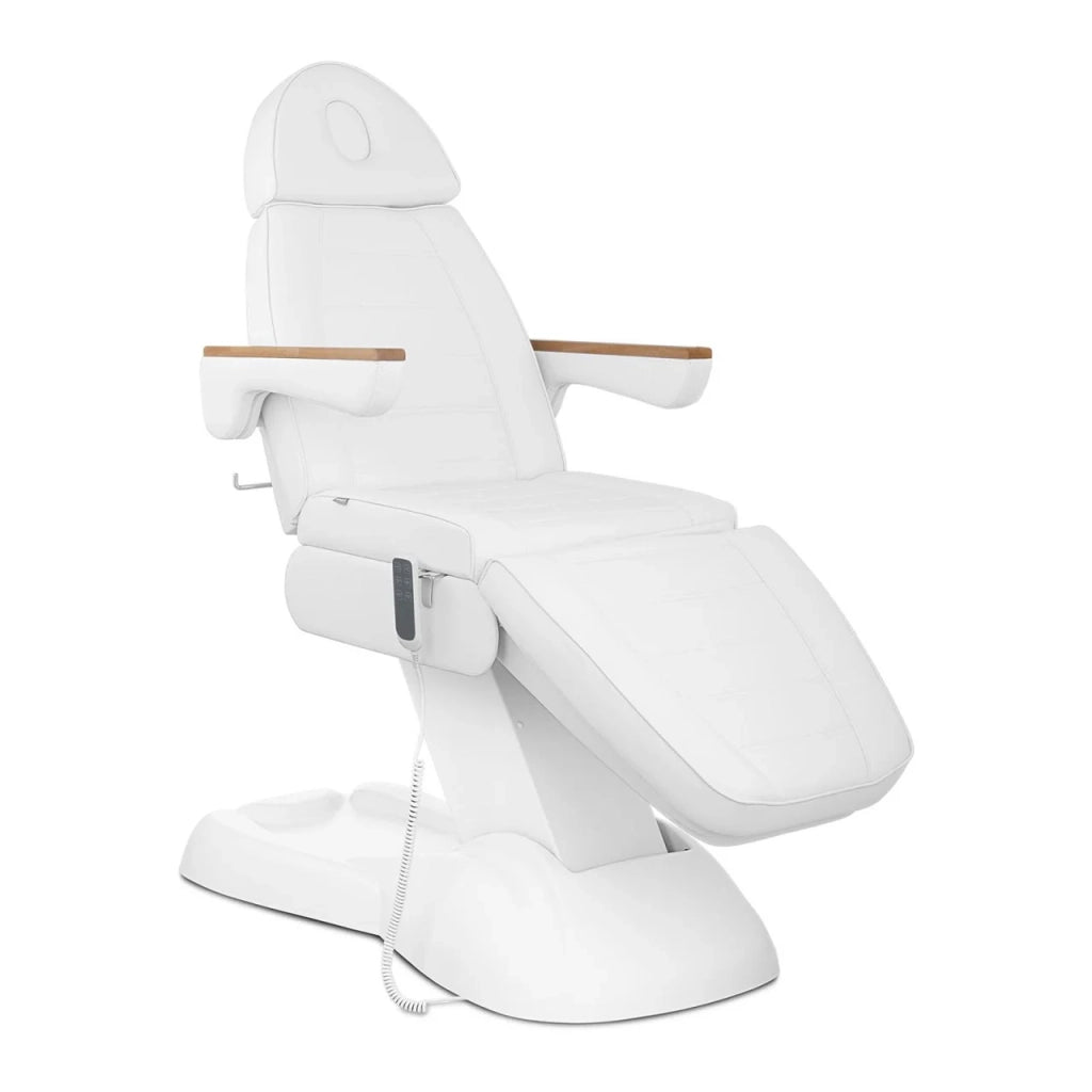 Poltrona estetica professionale regolabile in materiale sintetico bianco 14_0001659