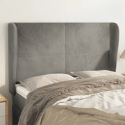Testiera ad Orecchio-Testata con Orecchie Grigio Chiaro 147x23x118/128 cm in Velluto 233159