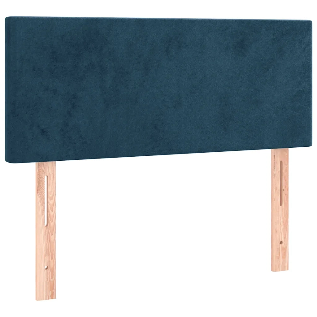 Letto a Molle con Materasso e LED Blu Scuro 100x200 cm