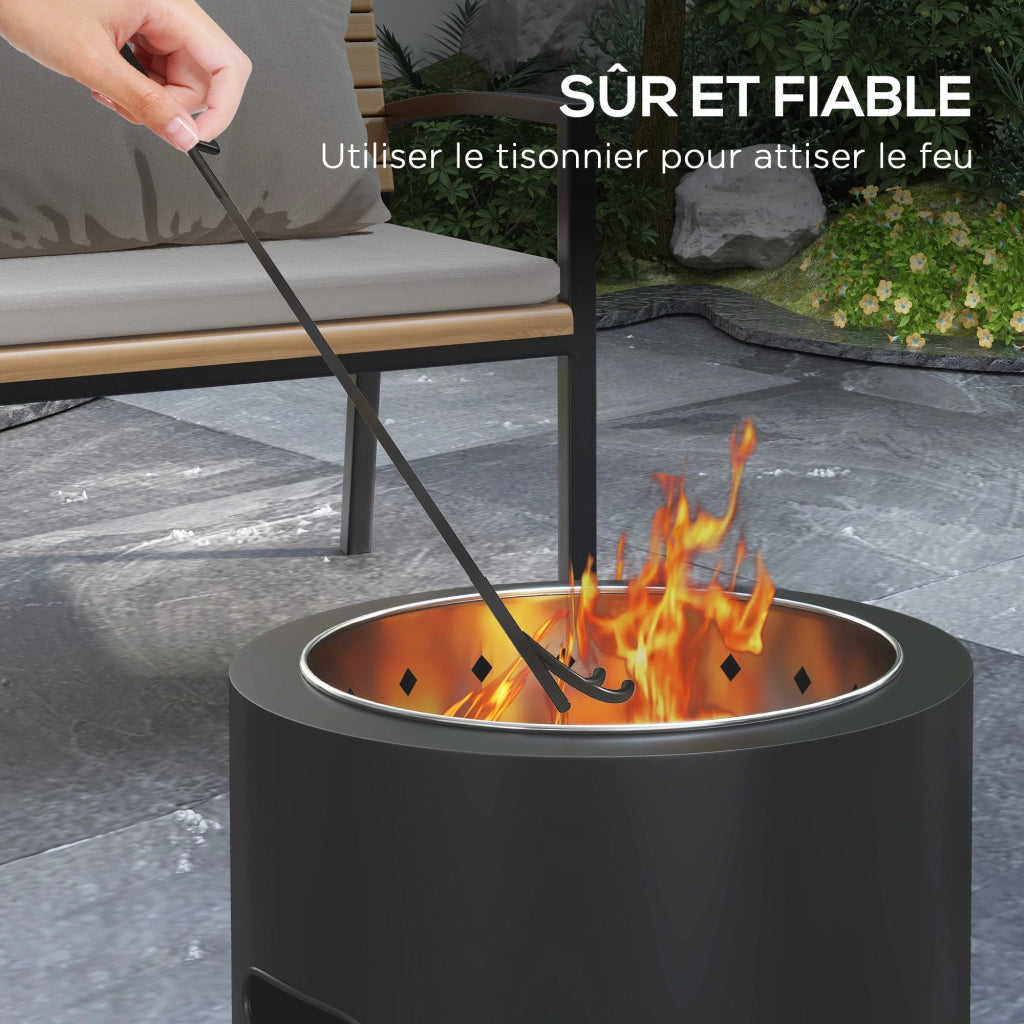 Braciere da giardino rotondo ¨C Xylo ¨C metallo nero diametro 45 cm