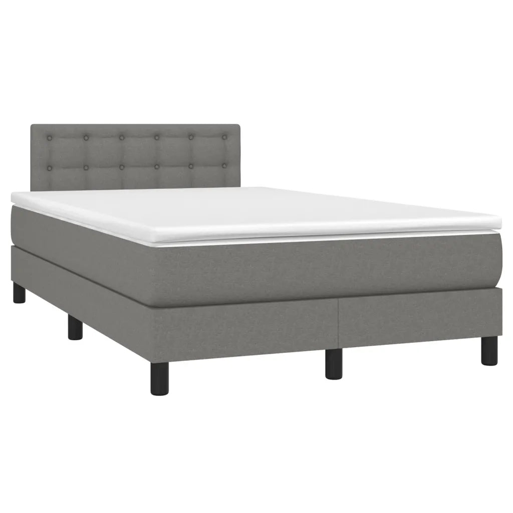 Giroletto a Molle con Materasso Grigio Scuro 120x190cm Tessuto 3269752