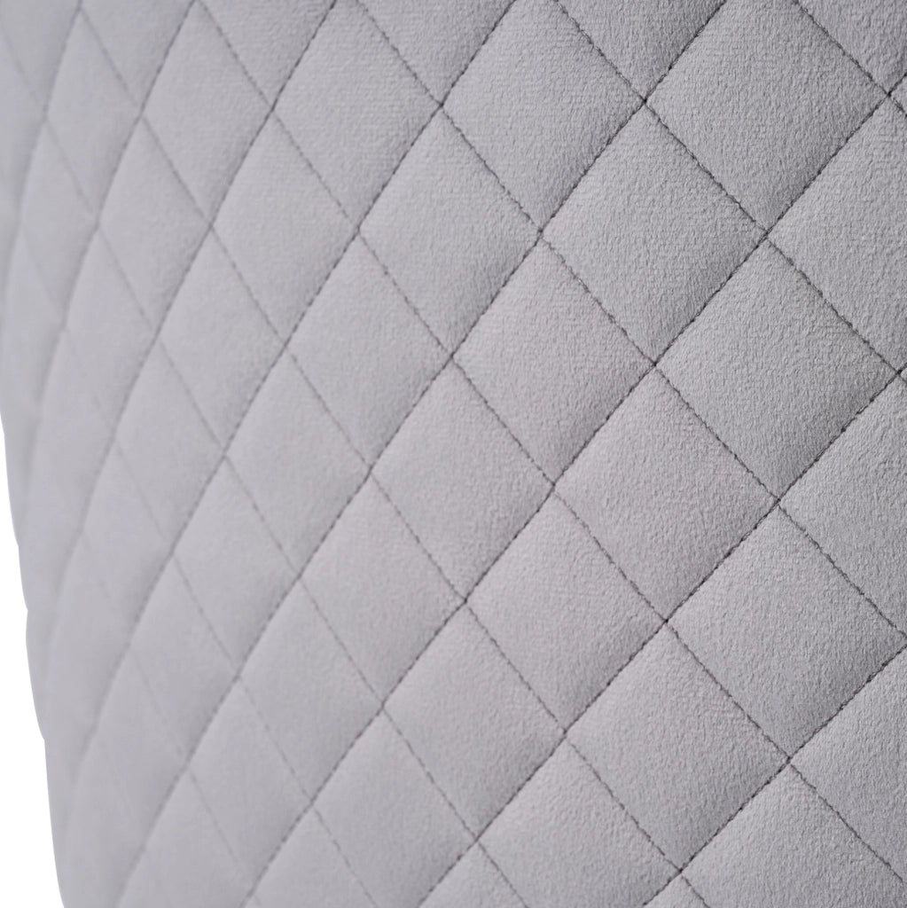 Set di 2 sedie da pranzo 63.5x63.5x47.63 cm con schienale a rombi in velluto e gambe in metallo grigio
