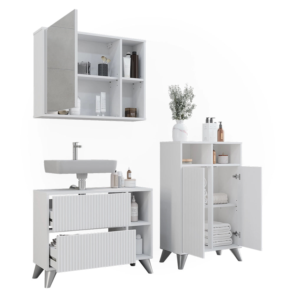 Vicco Set di mobili da bagno Bianco 80 cm, set 2