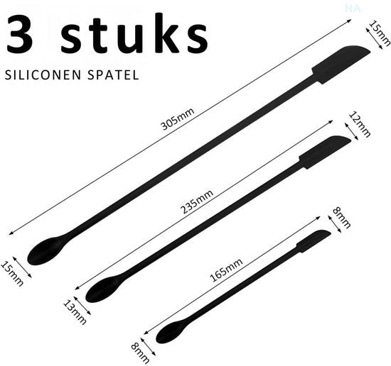Set di 3 spatole in silicone - spatola a cucchiaio piccolo - spatola per vetro - spatola per la cura della pelle - rottella cosmetica - lunga maniglia - rottella per lotion - per flaconi stretti - accessori per la cucina - beauty