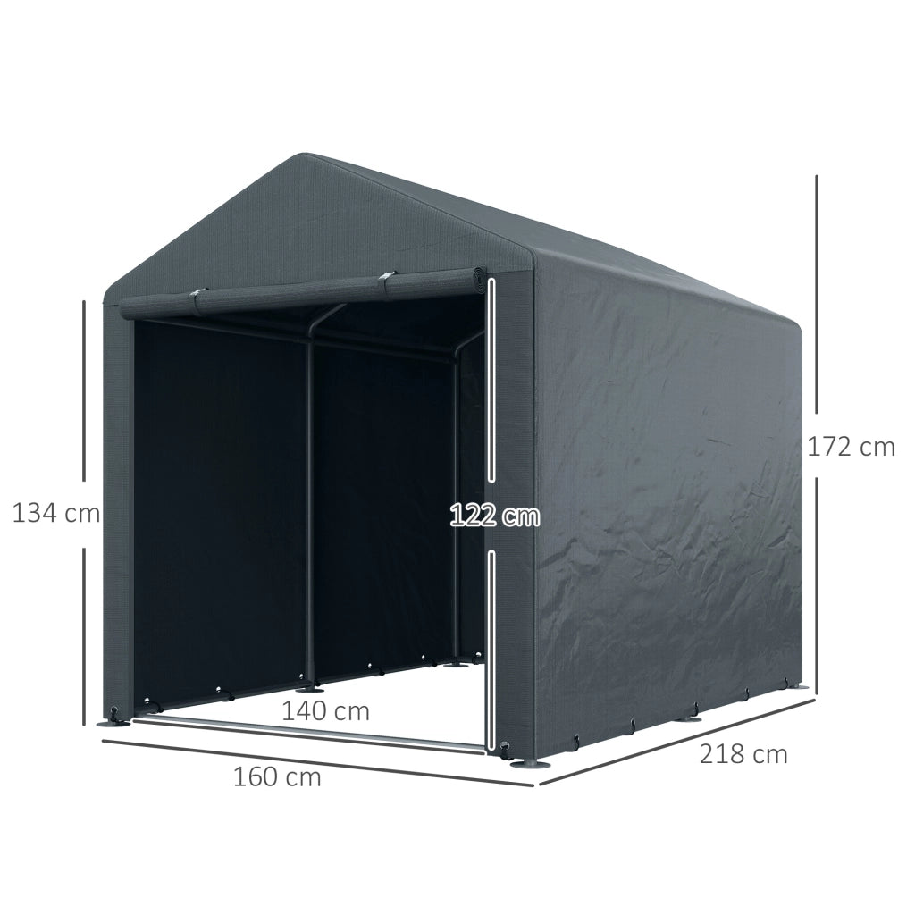 RIMESSA DA GIARDINO 160x218x172 cm in acciaio grigio scuro con porta