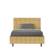 Letto una piazza e mezza contenitore imbottito 120x210 tessuto Aragona 3 giallo Adele