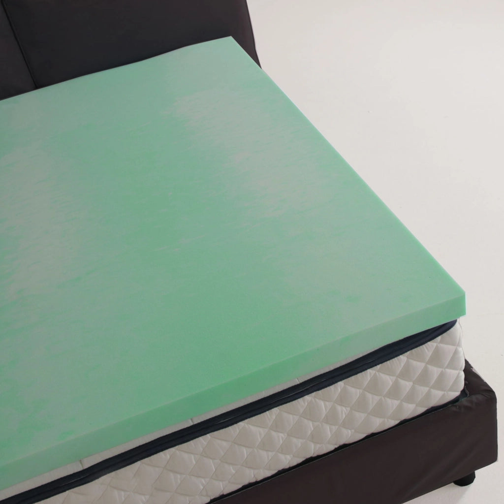 Topper, sovra materasso RIGIDO, correttore ortopedico materasso in BIOGREEN Alto 5 cm, tessuto anallergico sfoderabile, 4 lati in ARGENTO - ORTOPEDIC piazza e mezza 120x195
