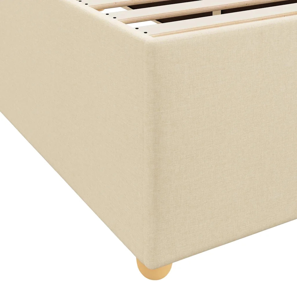 Struttura del letto con materasso Crema 200 x 200 cm Tessuto 3399382
