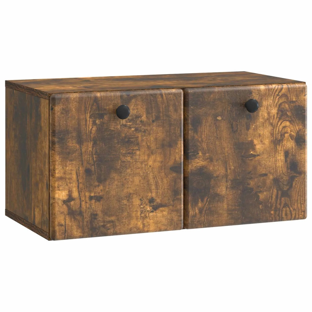 Mobile Porta TV da Muro-Credenza per TV sospesa 59,5 x 31 x 30 cm Rovere Fumo