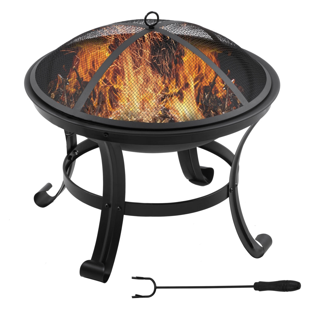 Brasero da esterno con protezione scintille e attizzatoio ¨C zephmum ¨C nero ?55x50 cm