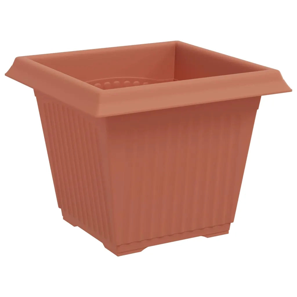 Fioriere | Cassetta per fiori | Vaso quadrato per fiori 6 pz Rosso Mattone 20 x 20 x 16 cm