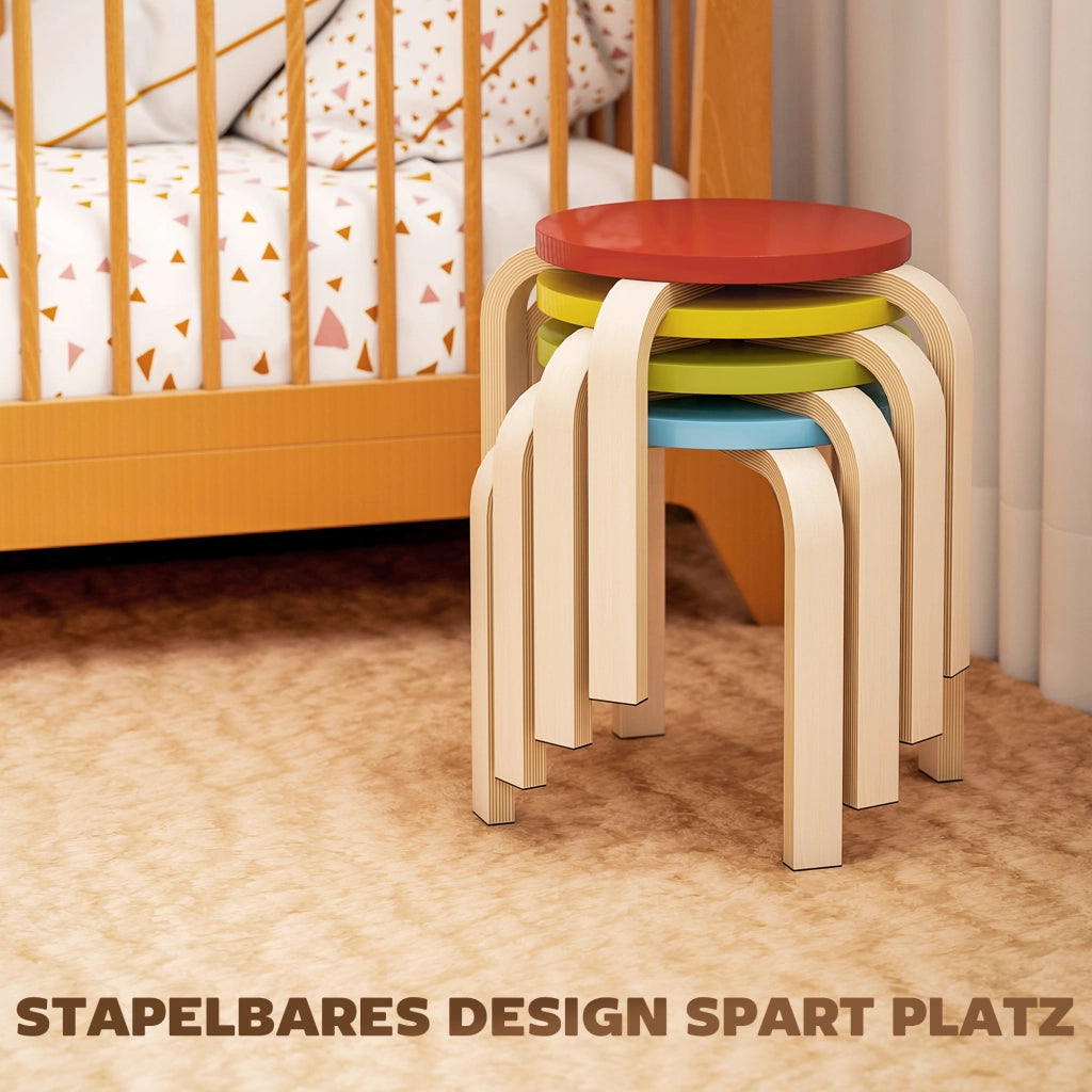 4 sgabelli impilabili ¨C zephmum ¨C legno multicolore