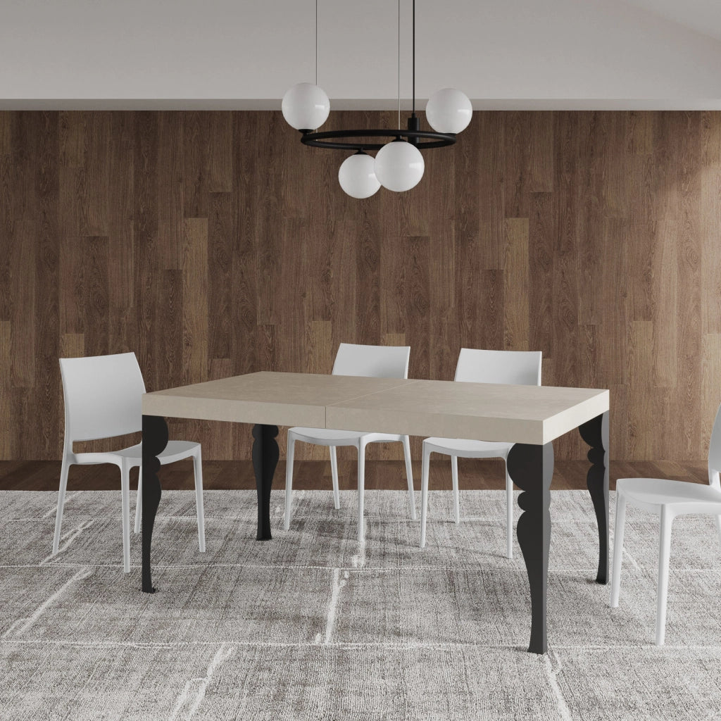 Tavolo allungabile 90x160/264 cm Paxor cashmere gambe antracite