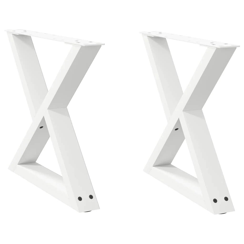Set di 2 gambe regolabili per tavolino da caffè 50 x 42-43,3 cm design moderno soggiorno acciaio bianco 02_0056991