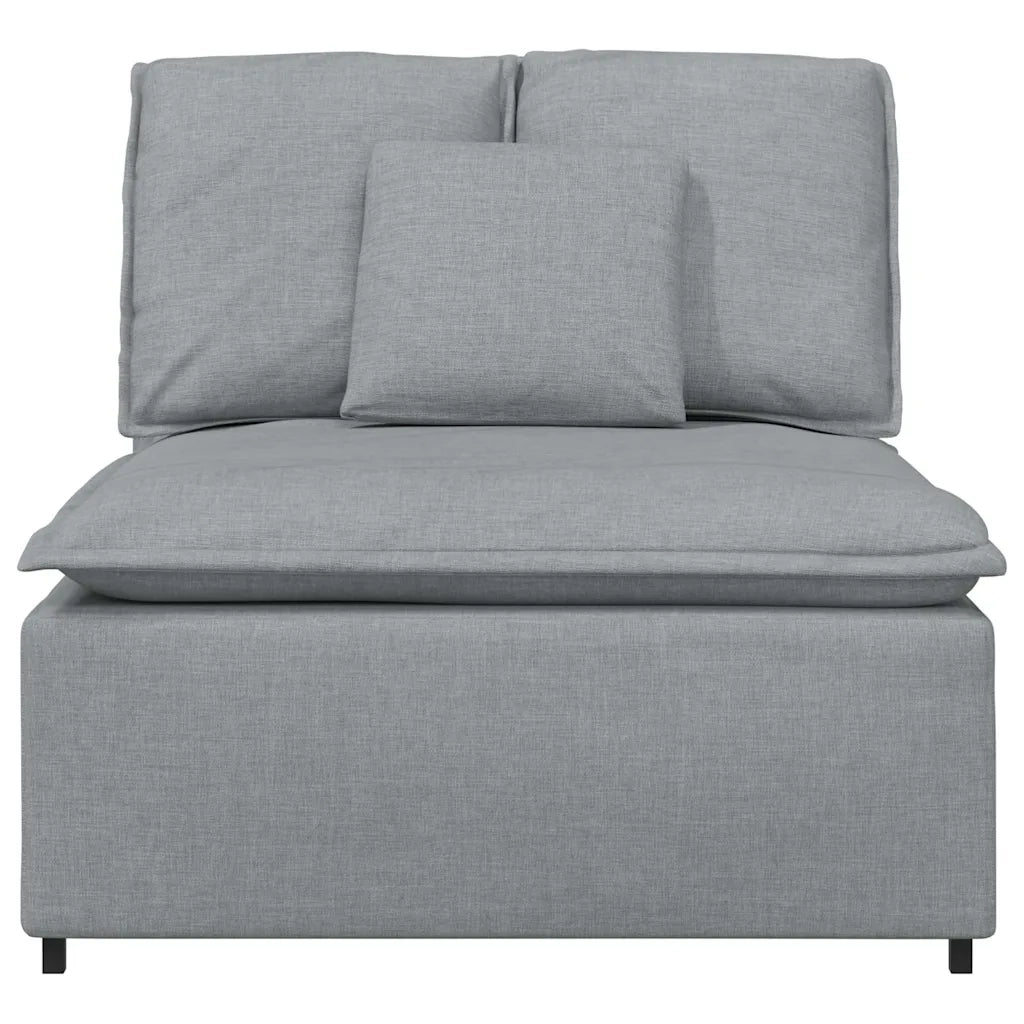 Modulo Centrale Divano Modulare con Cuscini Grigio Chiaro 100cm 779615