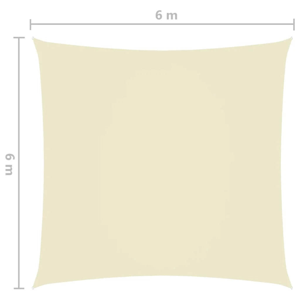 Vela ombreggiante/ombrellone quadrato 6 x 6 m in tessuto Oxford color crema 02_0009527
