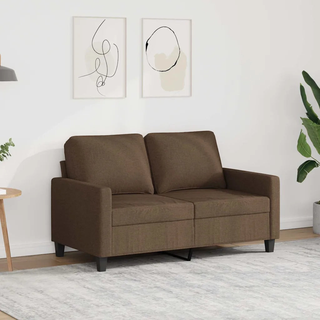 Divano | Divano da soggiorno | Sofa a 2 Posti Marrone 120 cm in Tessuto