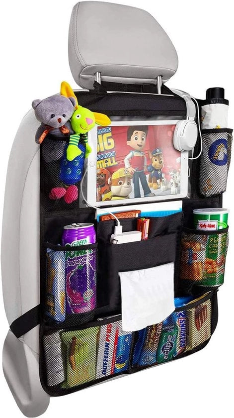 Organizzatore Autoportante Pieghevole per Sedili posteriori - Con Sostegno per Tablet e Collegamento per Auto, Protezione contro Macchie e Danni (Adatto per Sedili per Bambini)