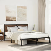Giroletto senza Materasso-Struttura Letto in Metallo Rovere Marrone 140x200 cm 683811