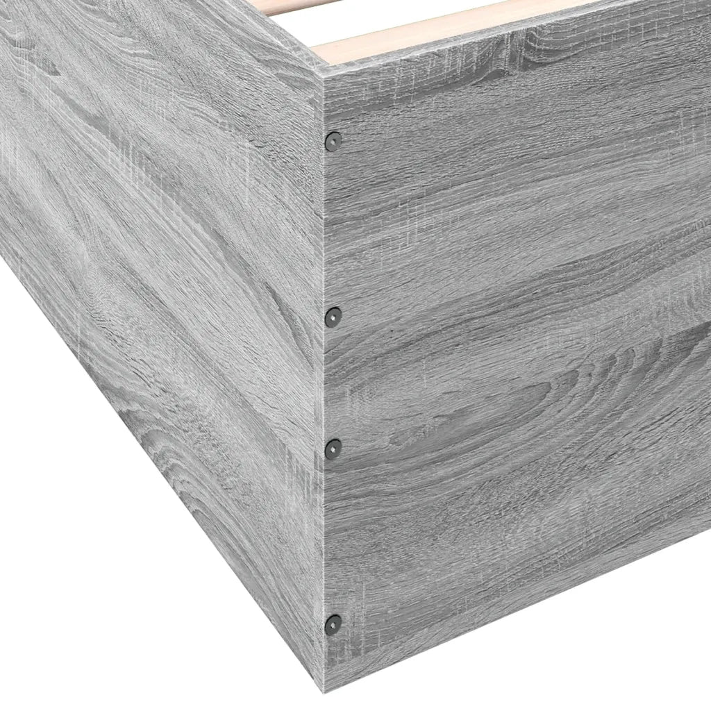 Letto singolo | Letto per adulti | Giroletto Grigio Sonoma 75x190 cm in Legno Multistrato