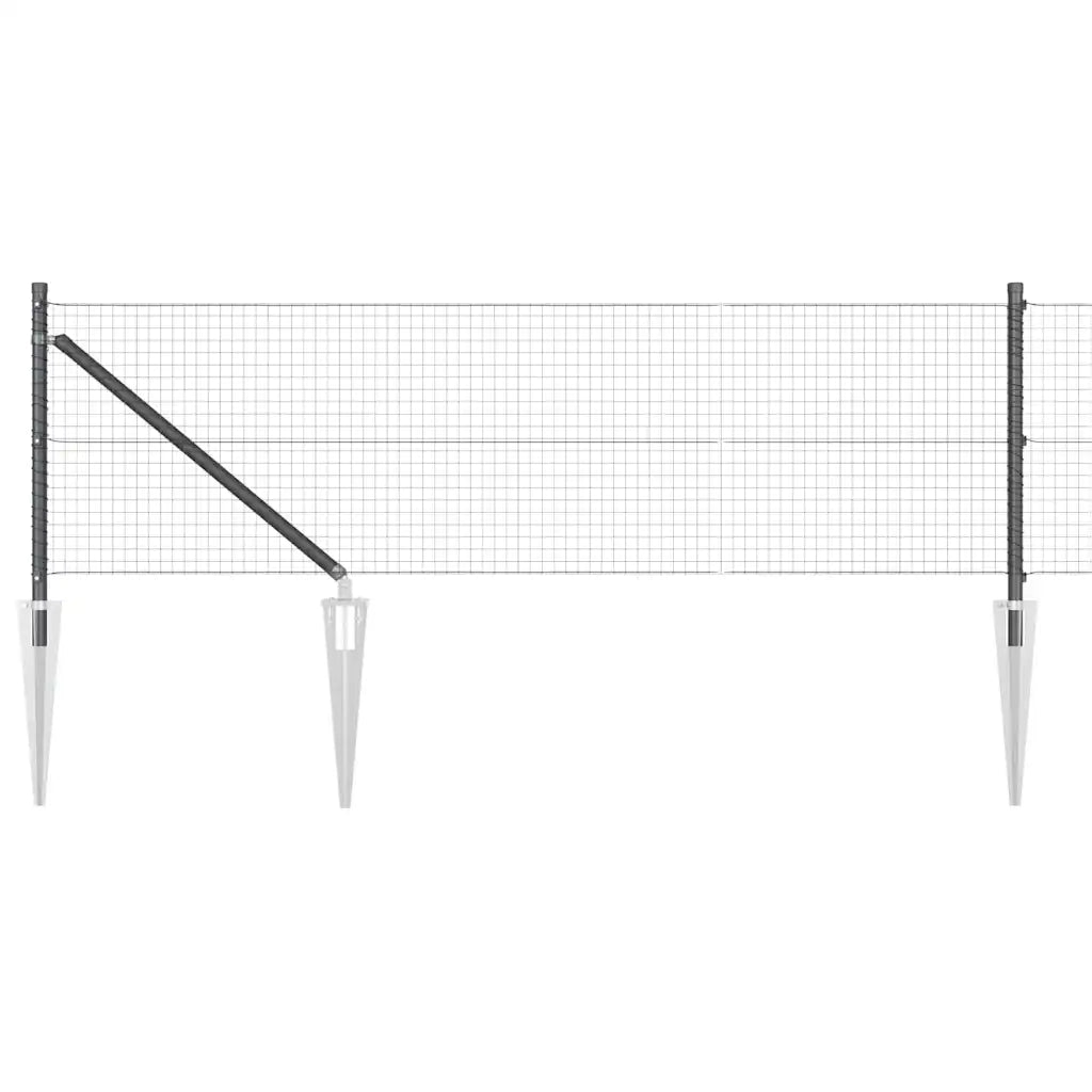 Palo della recinzione Grigio 25 x 0,4 m (maglia 25 x 25 mm)