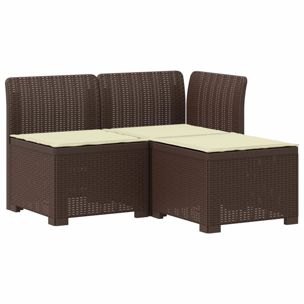 Divano da esterno-Divano da Giardino 3 posti con cuscini in look rattan PP 653065