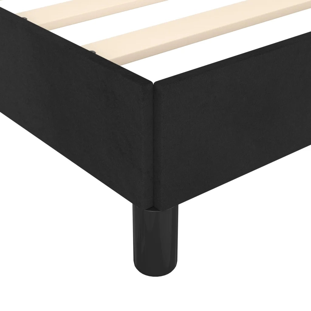 Letto matrimoniale | Letto per adulti | Giroletto senza Materasso Nero 160x200 cm in Velluto