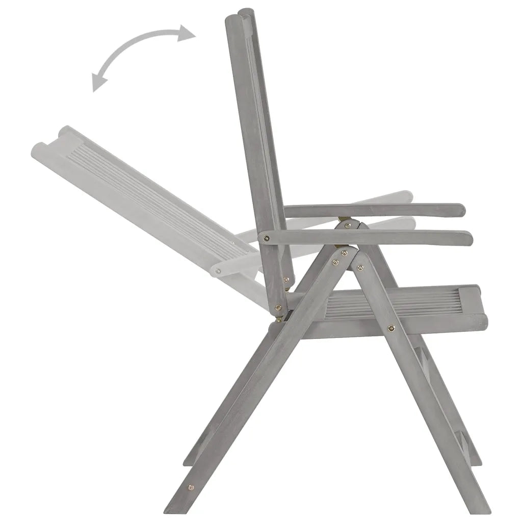 Sedie da Giardino Reclinabili 6 pz con Cuscini Massello Acacia 3065328