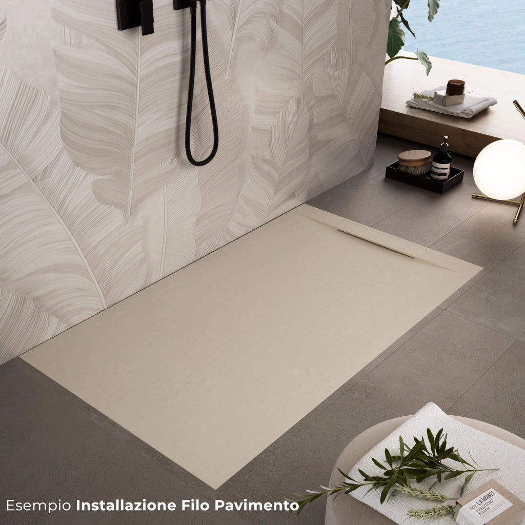 Piatto Doccia in Pietra 70x120 cm Bonussi Ardesia Calcutta Crema