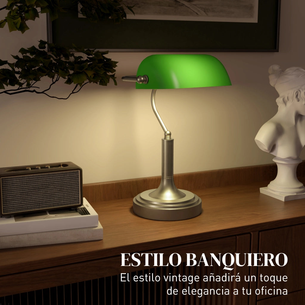 Lampada da Scrivania con Interruttore a Levetta e Paralume Regolabile ¨C zephmum ¨C Verde