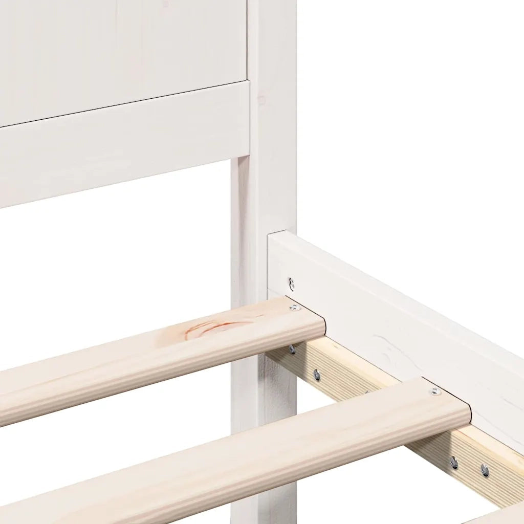 Struttura del letto-Giroletto-Rete del Letto Bianco 140 x 190 cm Legno massello di pino 962597