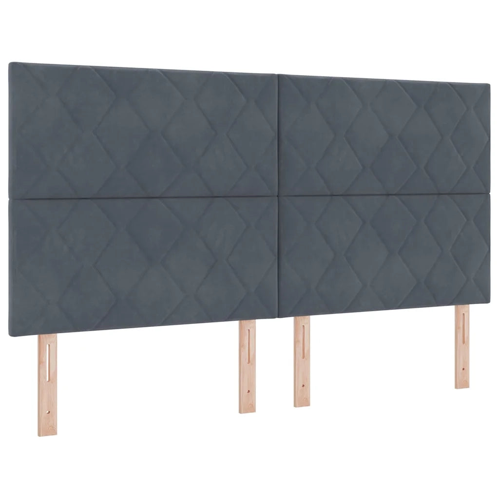 Letto a molle con materasso Grigio scuro 180 x 200 cm Velluto