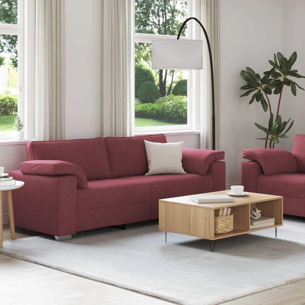Divano 2 pcs Rosso Vino 219 x 80 x 82 cm Tessuto 3324743