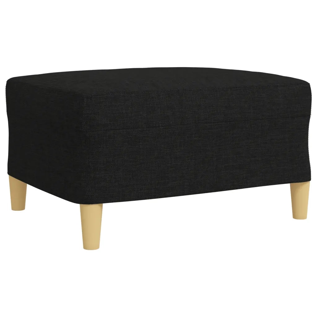 Set di Divani 4 pz con Poggiapiedi Nero in Tessuto